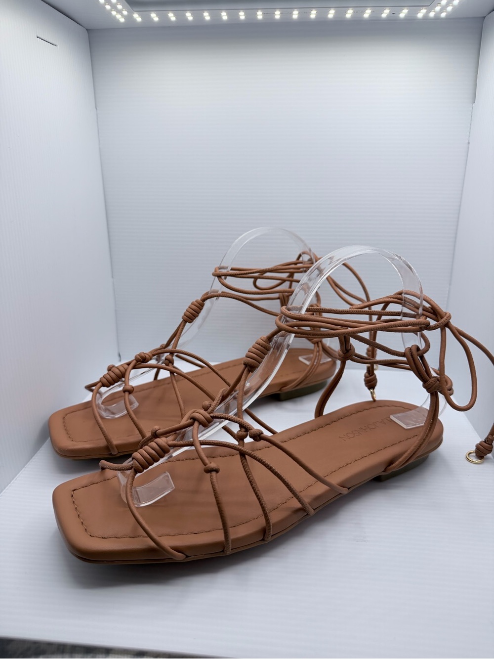 Ulla Johnson Freya Brown Knotted Leather Sandals Lace-Up Gladiator size 39.5 NWT - Picture 5 of 8